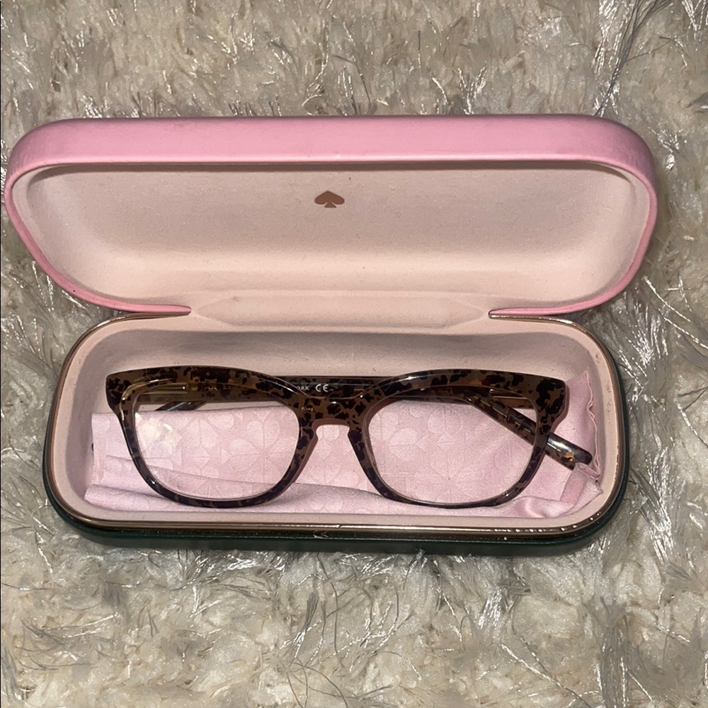 Kate Spade Brown and Pink Glasses with Protective Case and cloth - Picture 3 of 7